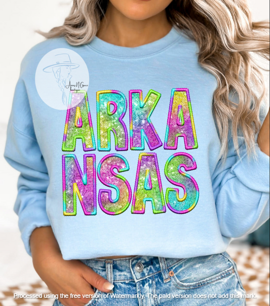 Arkansas - Tie Dye Sequins