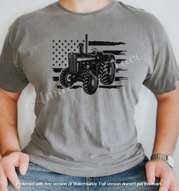 Tractor w/ Flag