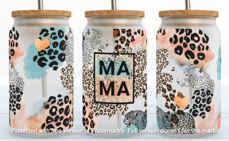 Leopard Mama Glass Tumbler