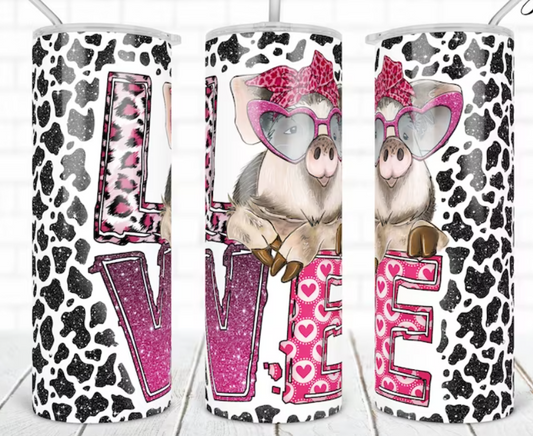 Love (pig) Valentine's Day Tumbler