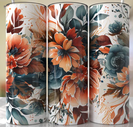 Boho Rustic Flowers Tumbler