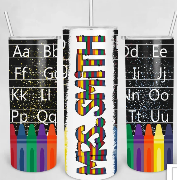 Teacher Tumbler - Personalized Doodle Lettering